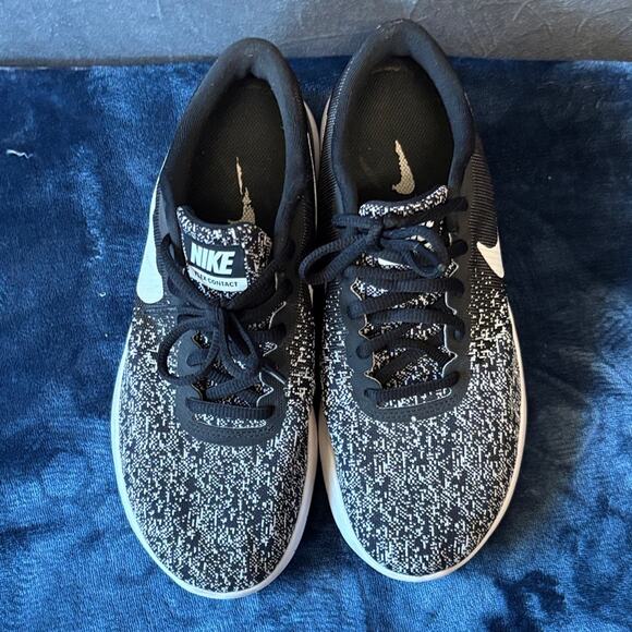 Nike Flex Contact Running Shoes Women's 8 Black White Lightweight Workout Gym - Picture 5 of 12